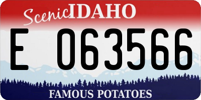 ID license plate E063566