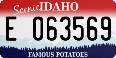 ID license plate E063569