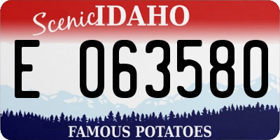 ID license plate E063580