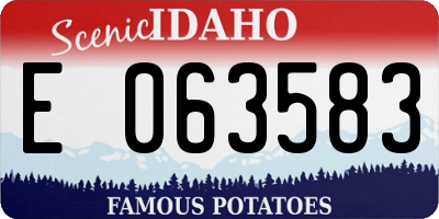 ID license plate E063583
