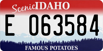 ID license plate E063584