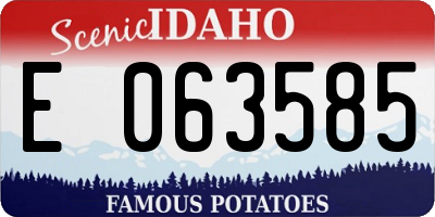ID license plate E063585