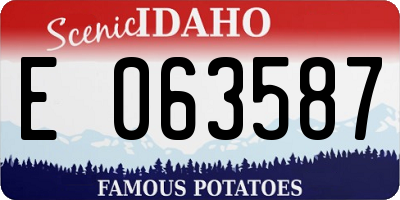 ID license plate E063587