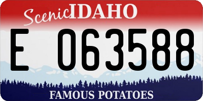 ID license plate E063588