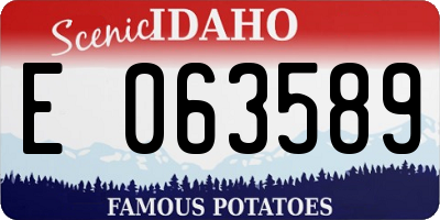 ID license plate E063589