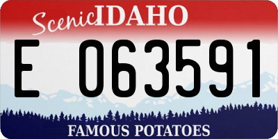 ID license plate E063591