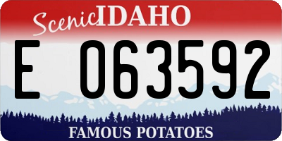 ID license plate E063592