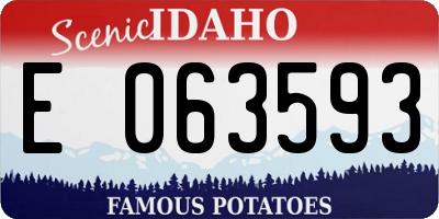 ID license plate E063593