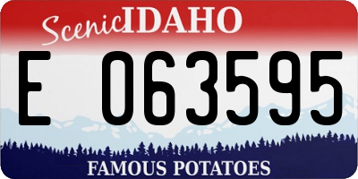 ID license plate E063595