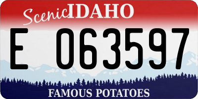 ID license plate E063597