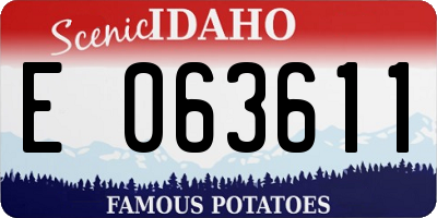 ID license plate E063611