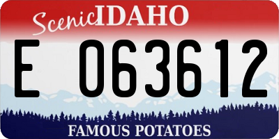 ID license plate E063612