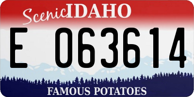 ID license plate E063614