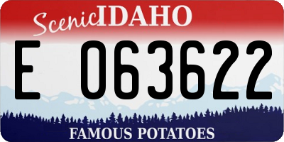 ID license plate E063622