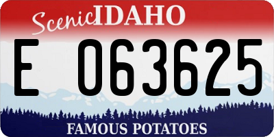 ID license plate E063625