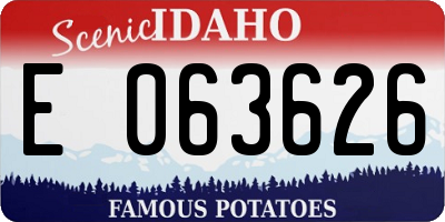 ID license plate E063626