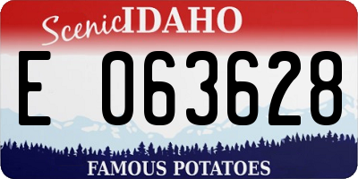 ID license plate E063628