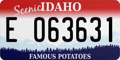 ID license plate E063631