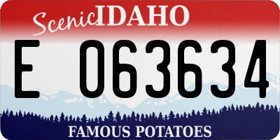 ID license plate E063634