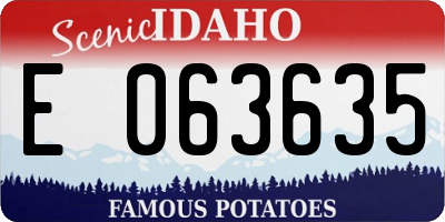 ID license plate E063635