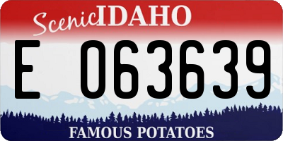 ID license plate E063639