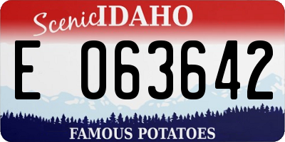 ID license plate E063642