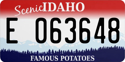 ID license plate E063648