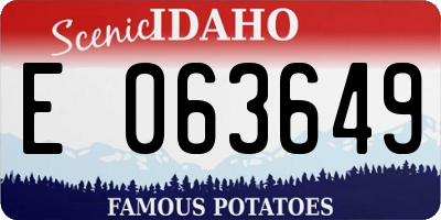 ID license plate E063649