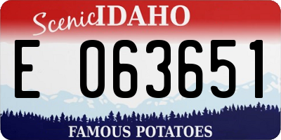 ID license plate E063651
