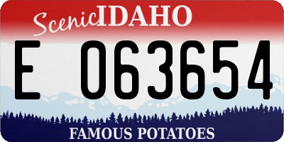 ID license plate E063654