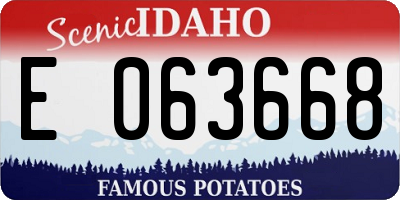 ID license plate E063668