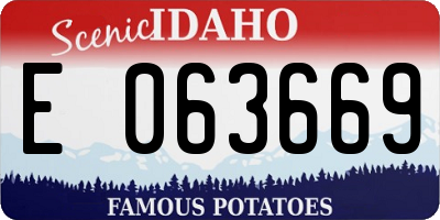 ID license plate E063669