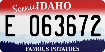 ID license plate E063672