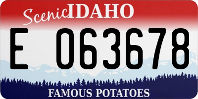 ID license plate E063678