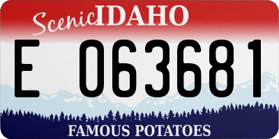 ID license plate E063681