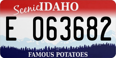 ID license plate E063682