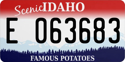 ID license plate E063683