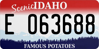 ID license plate E063688