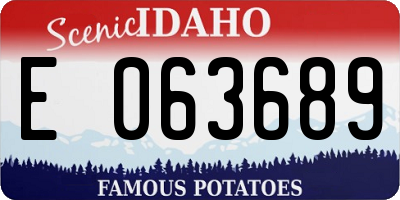 ID license plate E063689