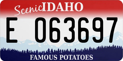 ID license plate E063697