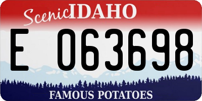 ID license plate E063698