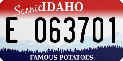 ID license plate E063701