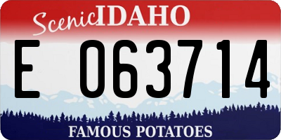 ID license plate E063714