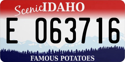 ID license plate E063716