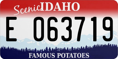 ID license plate E063719