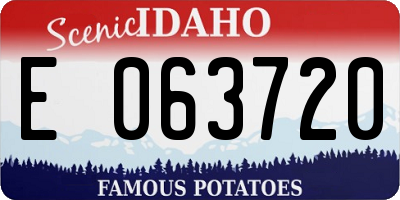 ID license plate E063720