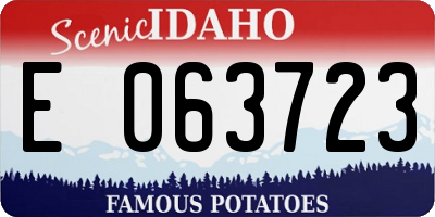 ID license plate E063723