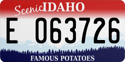 ID license plate E063726