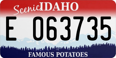 ID license plate E063735