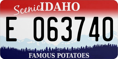ID license plate E063740